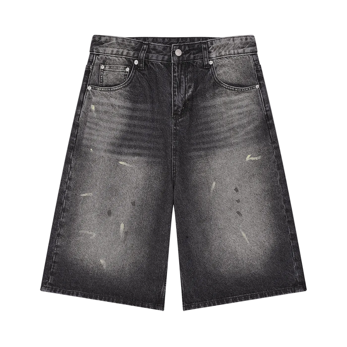 Men’s Vintage Wash Baggy Wide-Leg Denim Shorts
