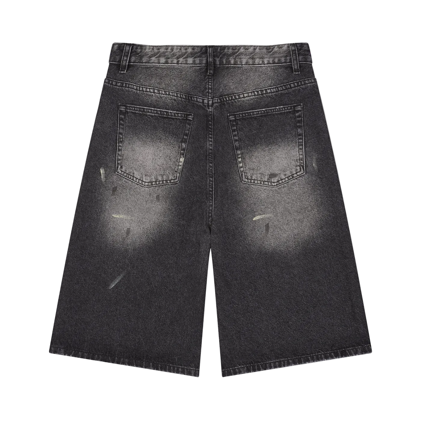 Men’s Vintage Wash Baggy Wide-Leg Denim Shorts