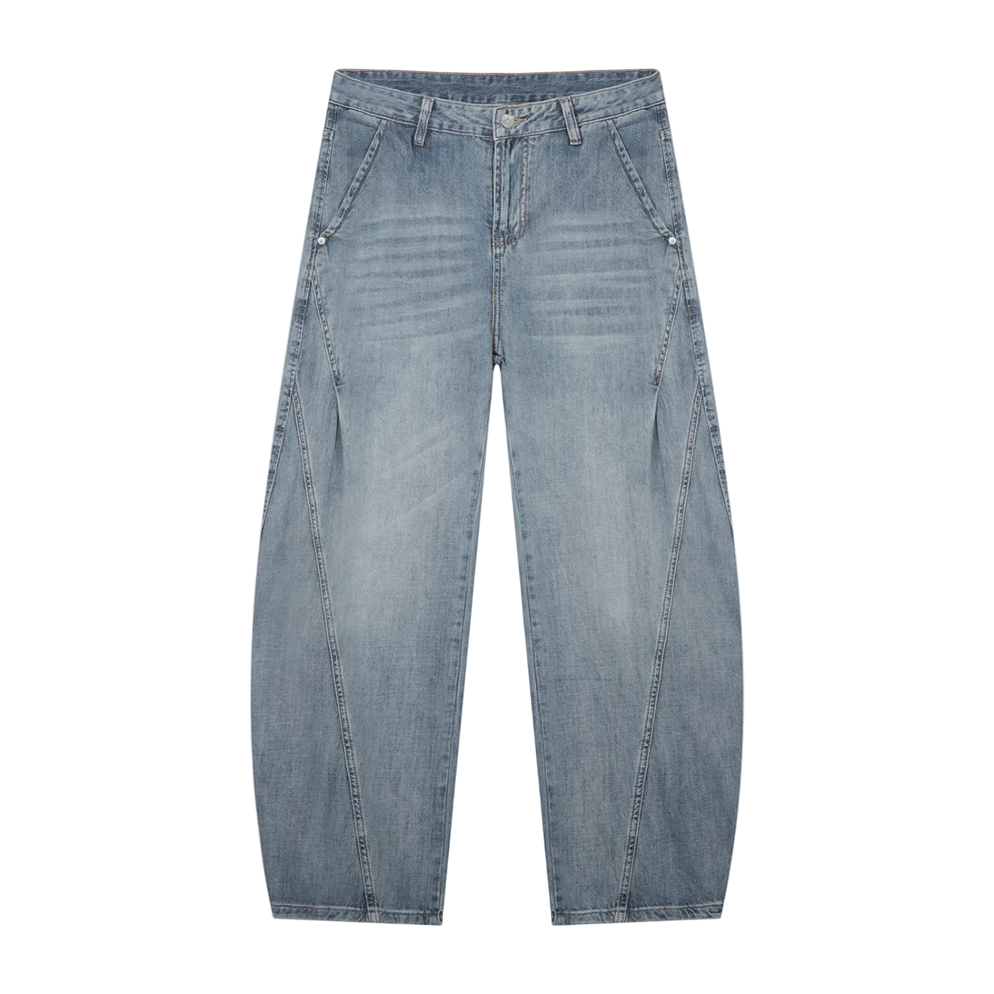 Lightweight Vintage Wash Loose Jeans | Breathable Summer Denim
