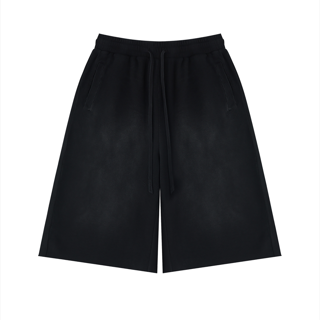 OZZY MIND: Unisex Sunfade Raw Edge Shorts