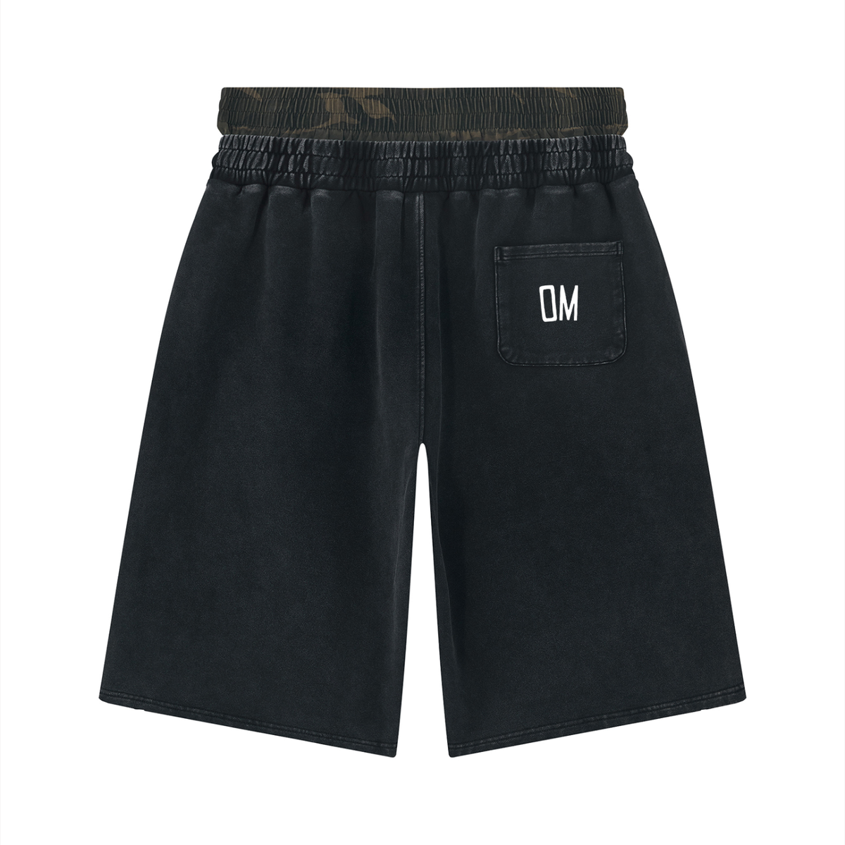 OZZY MIND: Unisex Vintage Wash Distressed Wide Leg Shorts