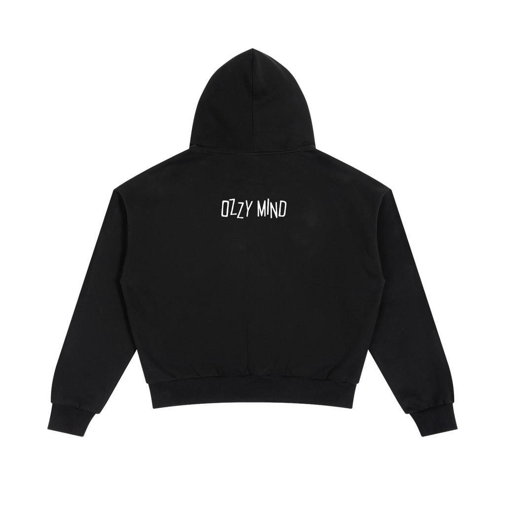 OZZY MIND: Unisex Boxy Fleece Piping Full Zip Hoodie