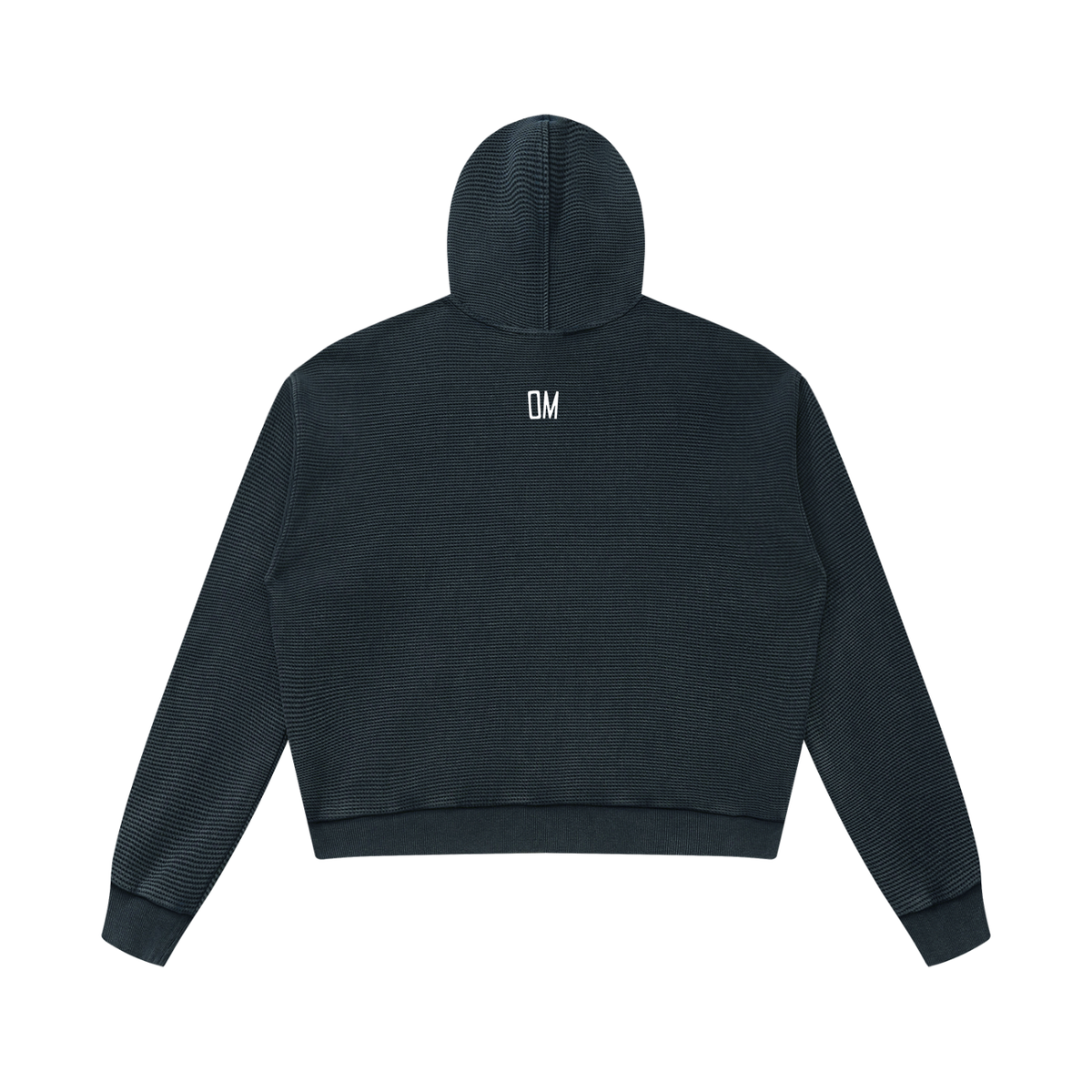 OZZY MIND: Unisex Mineral Wash Boxy Waffle Hoodie (Money is the motive *Design*)