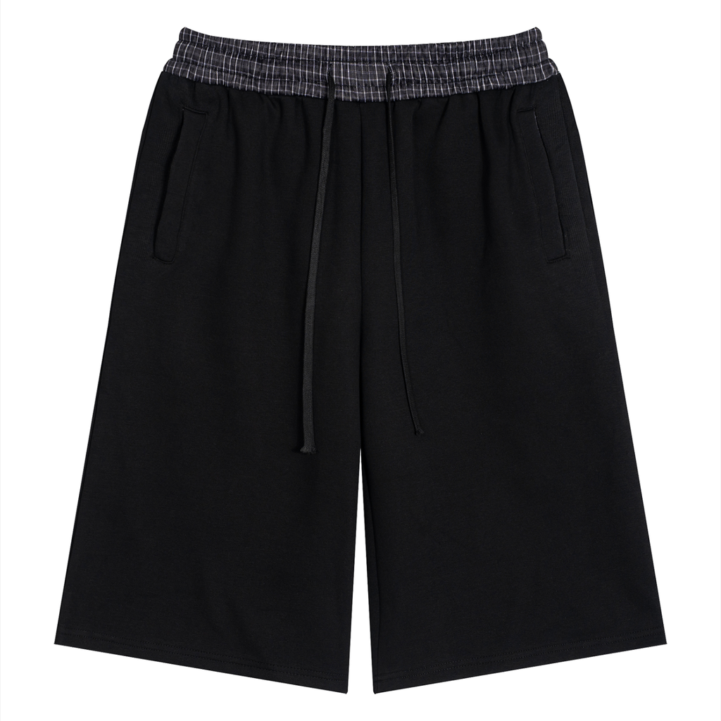 OZZY MIND: Unisex Plaid Waistband Shorts